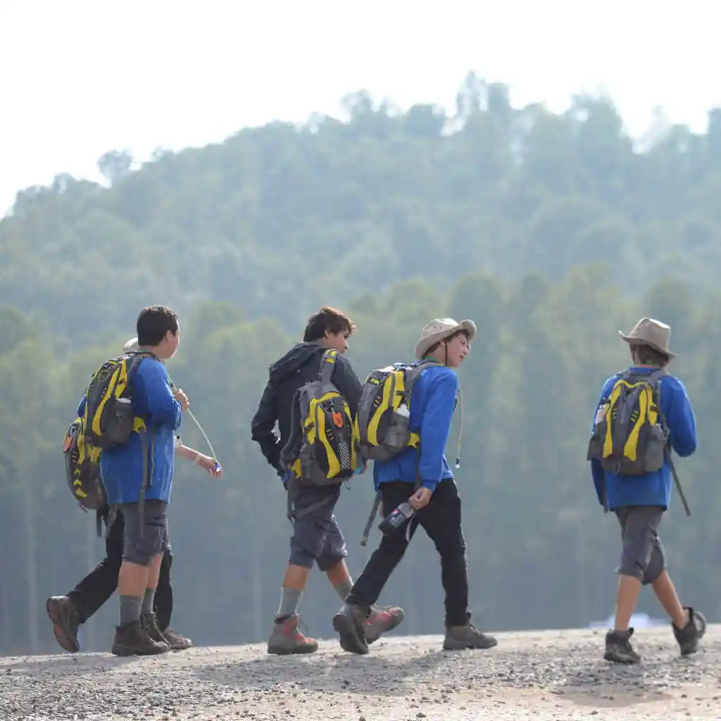 Scouts on a hike