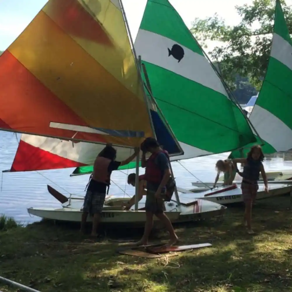 Small boat sailing at Camp Rotary